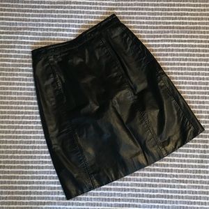 Vintage High Waisted Real Black Leather Skirt